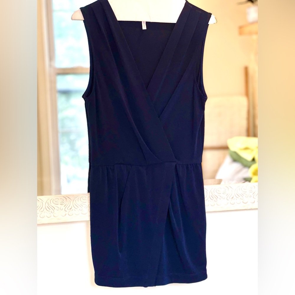 BCBG Navy Blue Sleeveless Romper - S